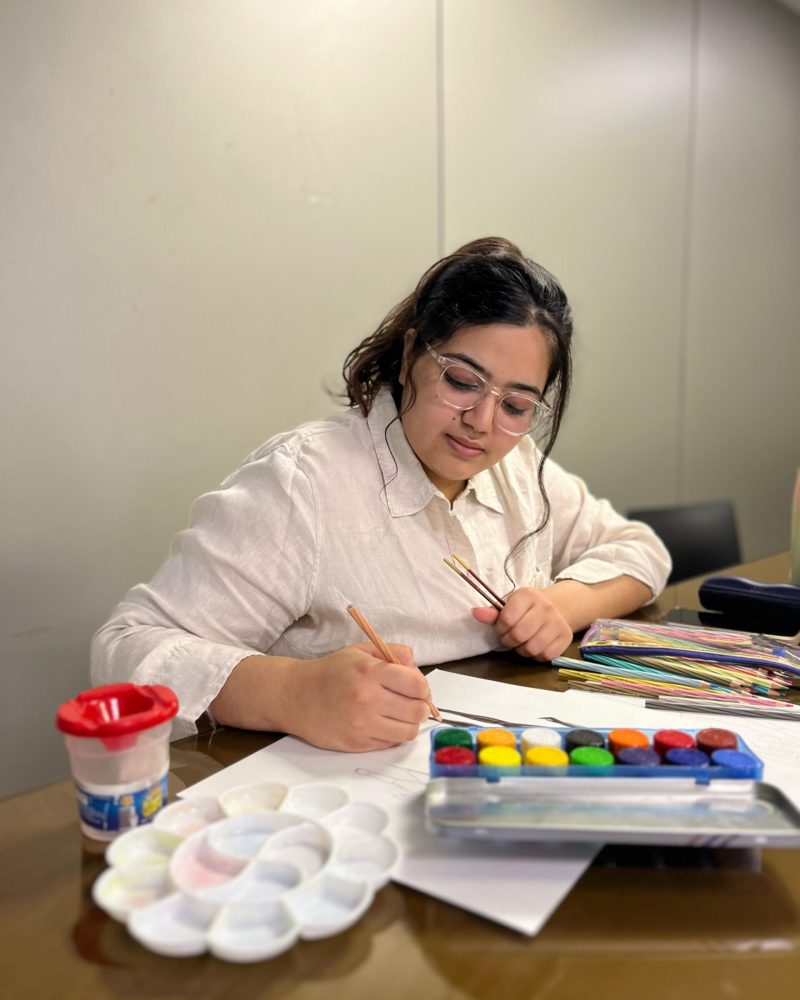 Student learning design courses in Mumbai at NIF Global Mumbai design institute classroom