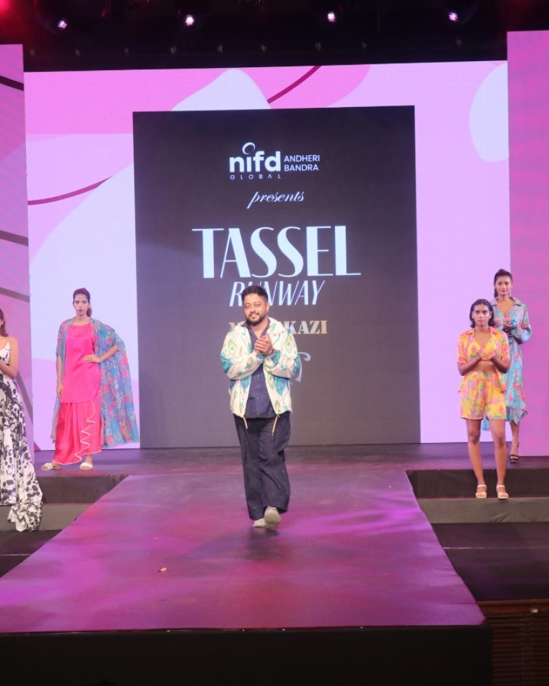 Fashion design students at NIF Global Mumbai fashion design institute in Mumbai Tassel Runway show
